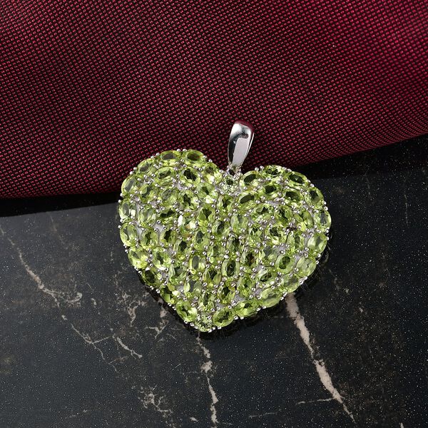 D'joy Nat&uuml;rlicher Peridot Anh&auml;nger 925 Silber rhodiniert ca. 12.04 ct image number 2