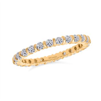 LUXURIANT DIAMOND - Lab Grown Diamant SI-GH Ring 925 Silber 750 Gelbgold Vermeil (Gr&ouml;&szlig;e 18.00) ca. 1.00 ct