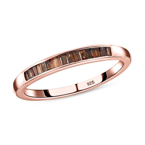 Roter Diamant-Ring, 925 Silber ros&eacute;vergoldet  ca. 0,25 ct image number 4