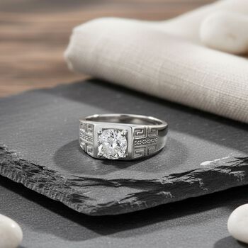 RADIANTA GRA zertifiziert Moissanit (D-VVS) Ring 925 Silber rhodiniert (Gr&ouml;&szlig;e 18.00) ca. 0.24 ct