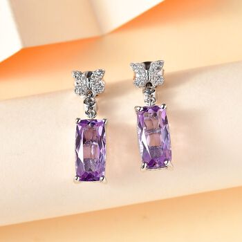Rose De France Amethyst und Zirkon-Ohrringe - 5,58 ct.