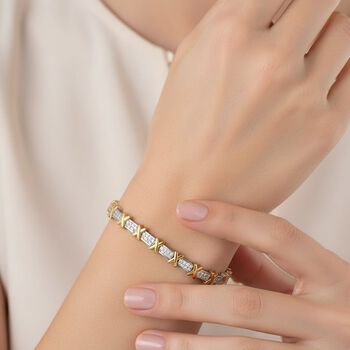 LUXURIANT SGL zertifiziertes SI-GH Labor Diamant 19cm zweifarbiges Armband - 3 ct.