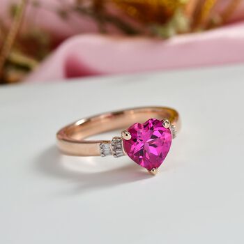 LUXURIANT AAA Labor Rosa Saphir und Diamant Ring - 2,72 ct.