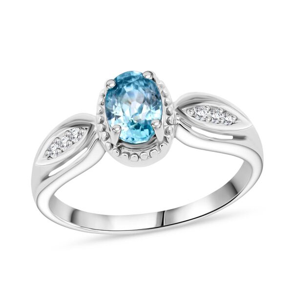D&rsquo;Joy blauer und wei&szlig;er Zirkon Ring und Anh&auml;nger image number 3