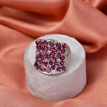D'Joy AA nat&uuml;rlicher Rhodolith Granat und Zirkon Ring - 7,50 ct.