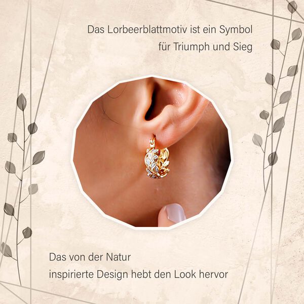 ALLORO Ring, Creolen und Anh&auml;nger mit Diamantakzenten, Silber vergoldet image number 14