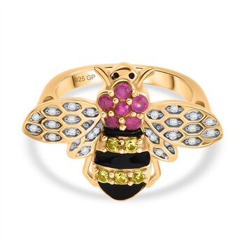GP Trionfo Kollektion- Gelber, rosa, blauer Saphir und Zirkon Ring - 0,68 ct.