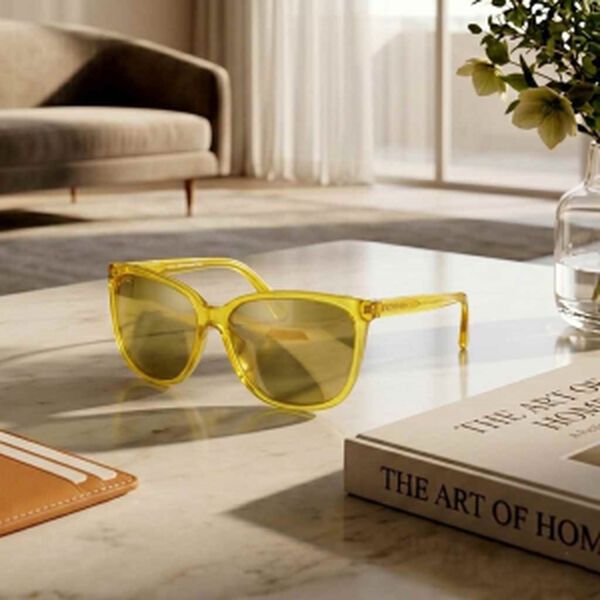 PORSCHE DESIGN Designer Sonnenbrille, Made in Italy, UV400 Schutz, Etui, Sonnengelb image number 2
