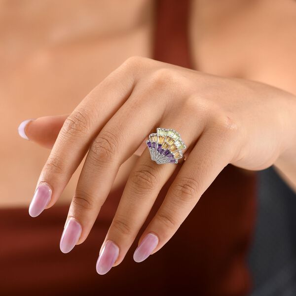 GP Shell Trionfo Kollektion - AA Multi-Edelstein, Zirkon und blauer Saphir Ring/ Anh&auml;nger  - 1,41 ct. image number 3