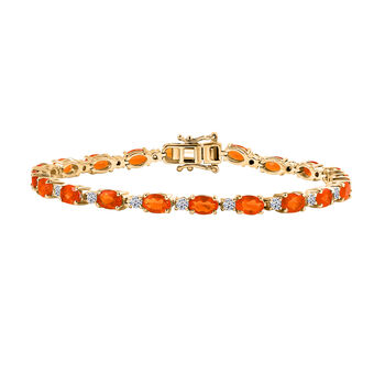 LUXURIANT DIAMOND- AAA Blaze Feueropal und Labor Diamant Armband