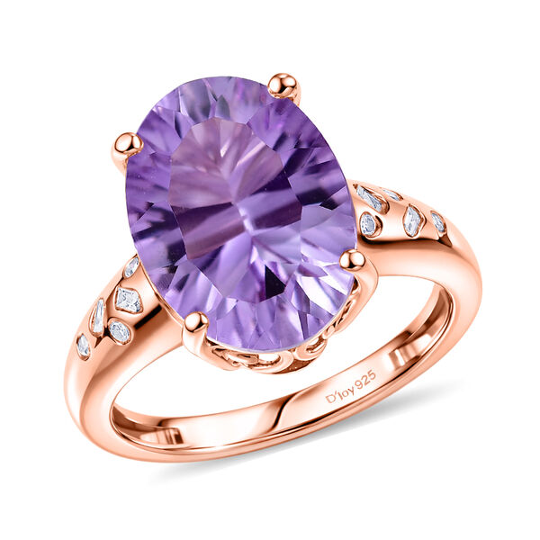 D'Joy AAA Rose De France Amethyst und Diamant Ring - 5,46 ct. image number 4