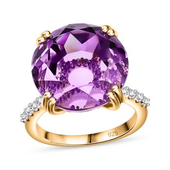 Rose De France Amethyst und Zirkon Ring- 15,65 ct.