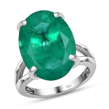 Smaragd Triplett Quarz Ring - 12,76 ct.