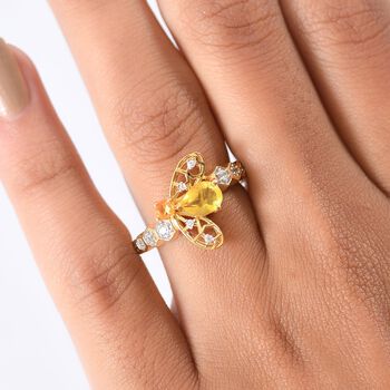 GP Trionfo Kollektion - Kanarischer Opal, Feueropal Ring 925 Silber 750 Gelbgold Vermeil (Gr&ouml;&szlig;e 18.00) ca. 0.68 ct