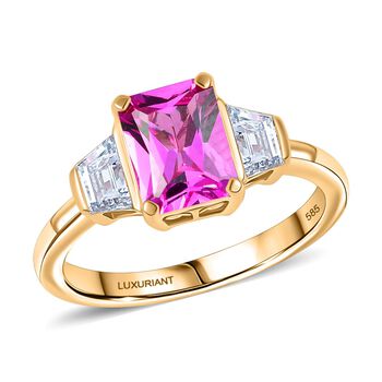 LUXURIANT AAA Labor Rosa Saphir und Labor Diamant Ring in 585 Gold - 2,26 ct.