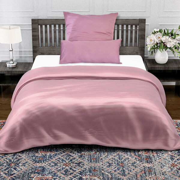 Serenity Night - 100% Bambus-Steppdecke mit Bambusf&uuml;llung und 2er-Set Bambus-Kissenbez&uuml;ge Rosa