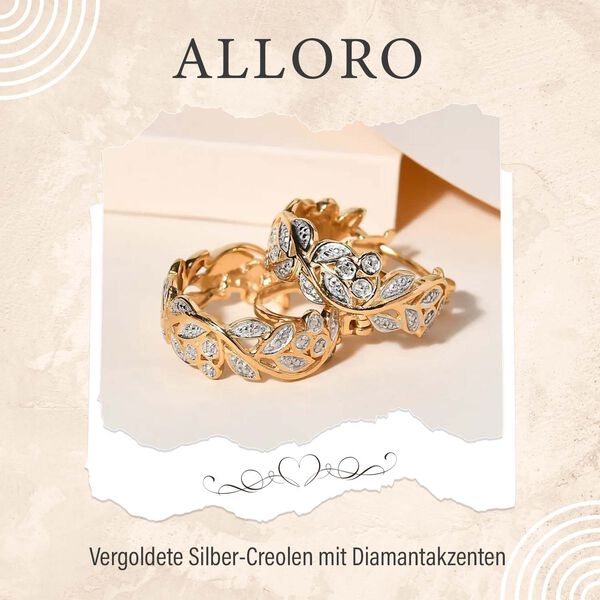 ALLORO Ring, Creolen und Anh&auml;nger mit Diamantakzenten, Silber vergoldet image number 12