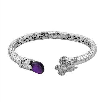 Royal Bali Kollektion- afrikanischer Amethyst 19cm Armreif - 4 ct.