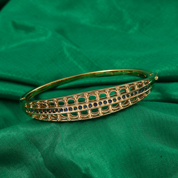 GP Royal Art D&eacute;co Kollektion- Kanchanaburi blauer Saphir Ring und halbe Creolen image number 17