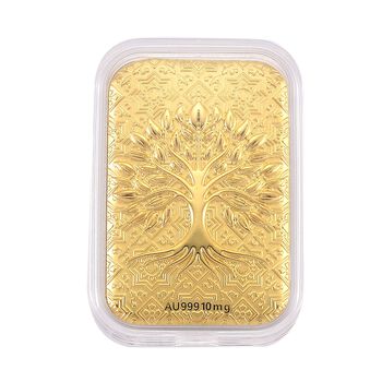 999er Goldfolie mit Lebensbaum-Motiv, 10mg, 3,1x4,5cm