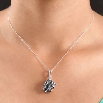 D'Joy Meteorit Anh&auml;nger mit 50cm Kette, 925 Silber rhodiniert - 30 ct.