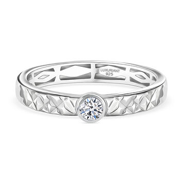 LUXURIANT DIAMOND - Lab Grown Diamant VS-EF Ring 925 Silber Rhodiniert (Gr&ouml;&szlig;e 21.00) ca. 0,25 ct