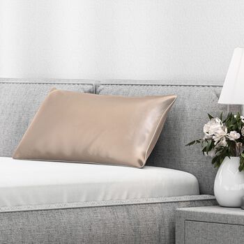 Serenity Night - 100% Maulbeerseide Sommerseidendecke mit Seidenf&uuml;llung Daunenkissen und Seidenkissenbezug Beige
