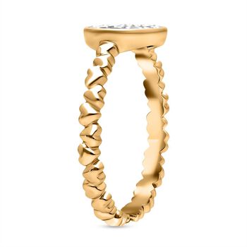 LUXURIANT SI-GH Labor Diamant Ring, 925 Silber 750 Gelbgold Vermeil - 0,35 ct.