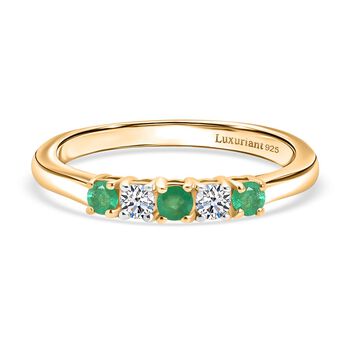 LUXURIANT DIAMOND- Kagem sambischer Smaragd und SI Labor Diamant Ring - 0,31 ct.