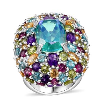 GP Italian Garden Kollektion - AA Pfau Triplett Quarz und Multi-Edelstein-Ring - 20,23 ct.