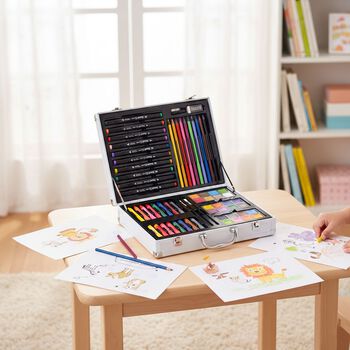 LIVMORE K&uuml;nstler Malset 84 St&uuml;ck Kreativkoffer, 30x25cm, Mehrfarbig