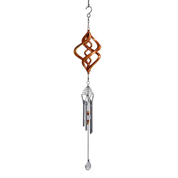 3D Windspiel, Aluminium, 10.3 x 10.3 x 61 cm, Mehrfarbig