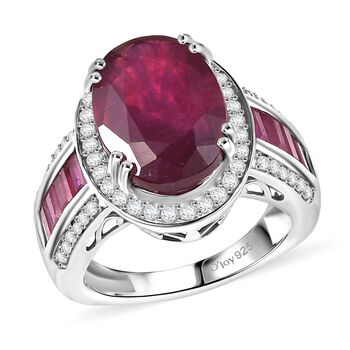 D'Joy AA Afrikanischer Rubin und Moissanit Ring - 11,44 ct.
