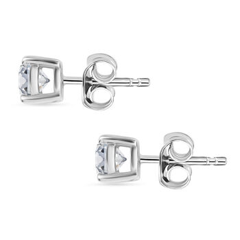 LUXURIANT SGL zertifizierte SI-GH Labor Diamant Ohrringe, 925 Silber rhodiniert - 1 ct.