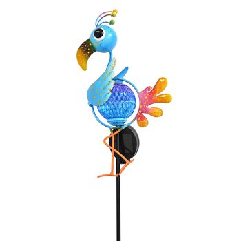 LIVMORE Solar Spinner Lampe Vogelstecker, 23x7x90cm, Blau