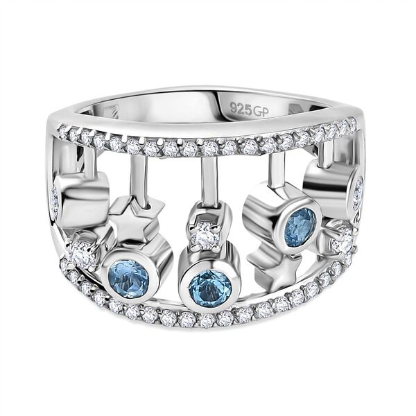 GP Celestial Kollektion- Schweizer Blautopas, Zirkon und blauer Saphir Ring - 1,24 ct.