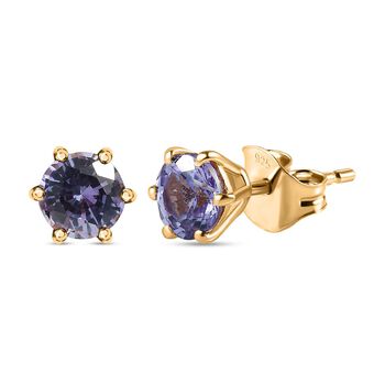 Labor Alexandrit Ohrringe - 1,38 ct.