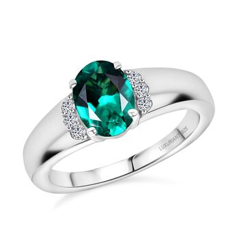 LUXURIANT AAA Labor kolumbianischer Smaragd und Labor Diamant Ring - 1,43 ct.