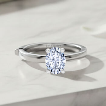 LUXURIANT DIAMOND - Lab Grown Diamant (Rund) VS-EF SGL zertifiziert Ring 925 Silber rhodiniert (Gr&ouml;&szlig;e 17.00) ca. 1.00 ct