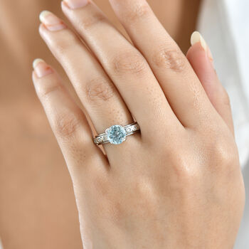 EverTrue AA himmelblauer Topas Spinning Ring - 2,35 ct.
