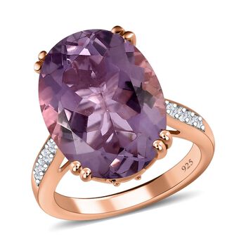 Rose De France Amethyst und Zirkon Cocktail Ring - 12,13 ct.