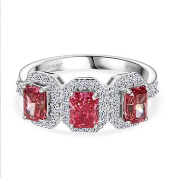 LUXURIANT VS rosa und VS-EF wei&szlig;er Labor Diamant Ring in 950 Platin - 2 ct.