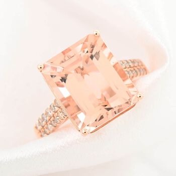LUXORO zertifiziert und gepr&uuml;ft AAA Morganit und Diamant Ring in 585 Ros&eacute;gold - 6,15 ct.