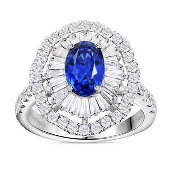 Chairman's Vault Collection - zertifiziert und gepr&uuml;ft RHAPSODY AAAA Ceylonfarbener Saphir und VS Diamant Ring in 950 Platin - 3,75 ct.