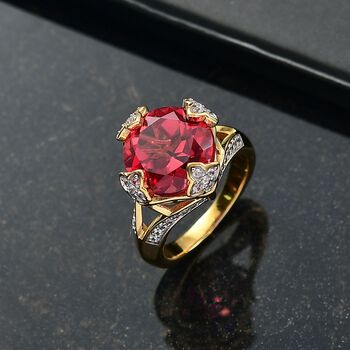 D'Joy Labor Padparadscha Saphir und Zirkon Ring - 9,59 ct.