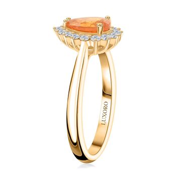 LUXORO zertifiziert und gepr&uuml;ft AAA Fanta Granat und wei&szlig;er Diamant Ring in 417 Gold - 1,7 ct.
