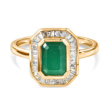 LUXURIANT AA Socoto Smaragd und Labor Diamant Ring - 1,88 ct.