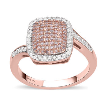 Nat&uuml;rlicher rosa und wei&szlig;er Diamant Ring - 0,50 ct.