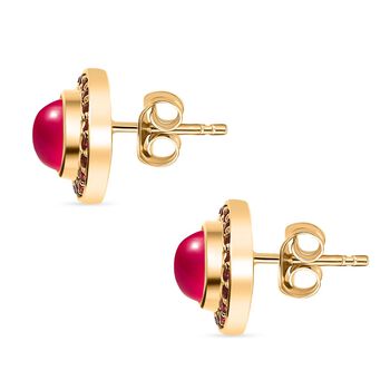 D'Joy Maulbeer Mondstein und Orissa Rose Granat Ohrringe - 2,65 ct.
