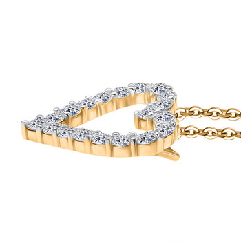 LUXURIANT SGL zertifizierter SI-GH Labor Diamant Anh&auml;nger mit 45cm Kette, 925 Silber 750 Gelbgold Vermeil - 1 ct.